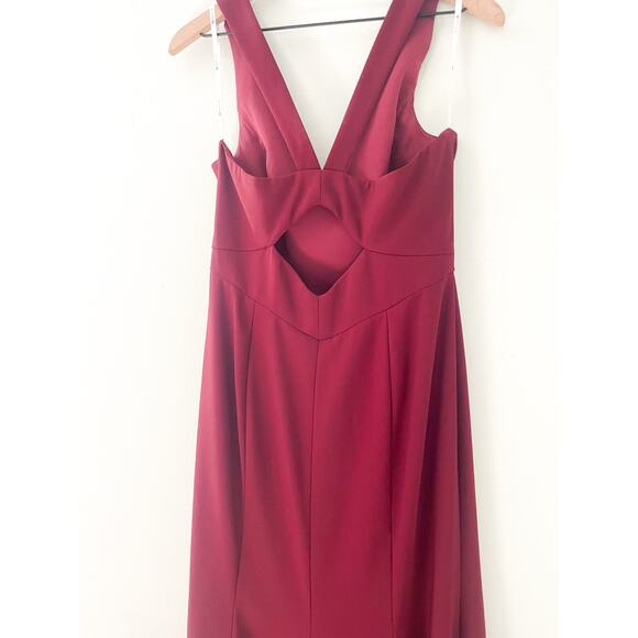 Bella Bridesmaids Maxi Dress Size 12 Regular Red Cabernet Crepe BB116 Wedding - Picture 9 of 14